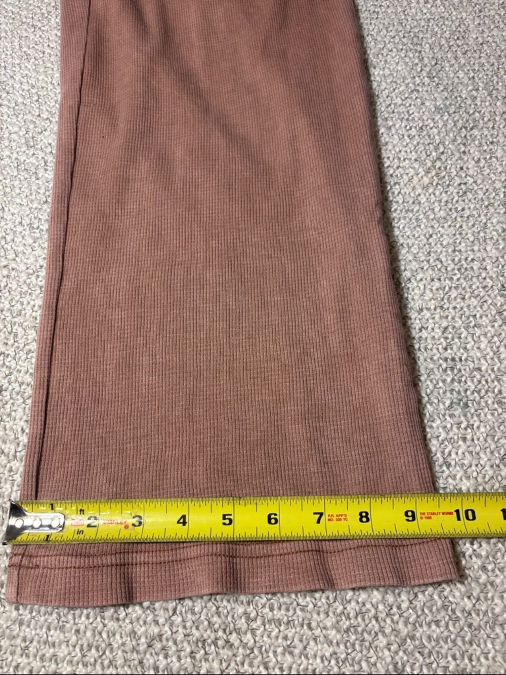 Ribbed Drawstring Lounge Pants with Pockets, Rust - Picture 6 of 7